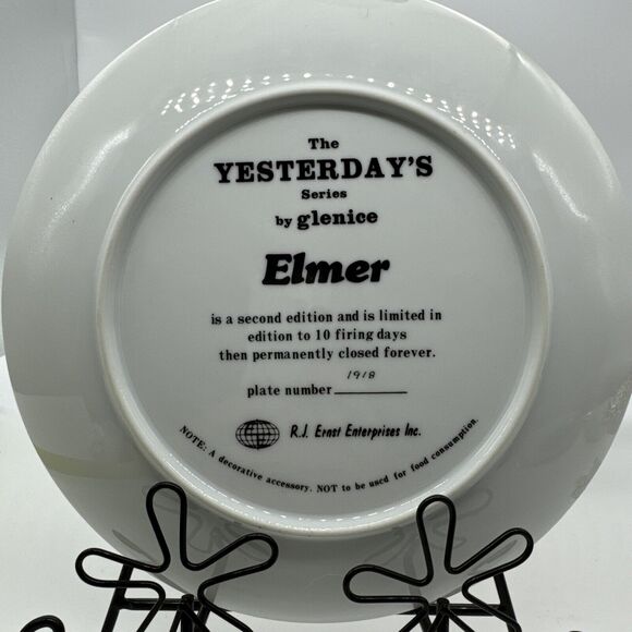 VTG Decorative Plate "Elmer” Little Boy Going Potty Yesterdays Series by Glenice - Picture 2 of 5